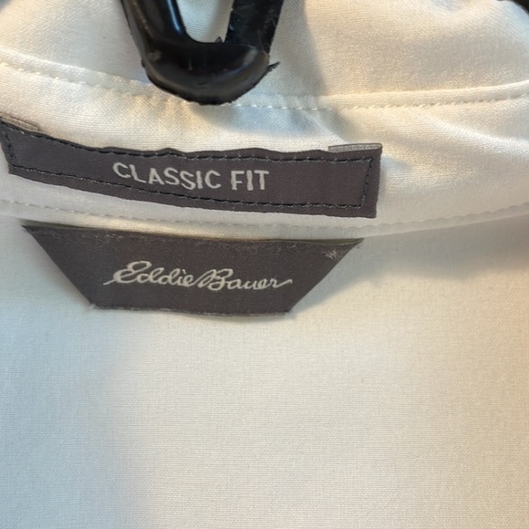 Eddie Bauer Women's Classic Fit Stretch Snow White shirt size L - Picture 5 of 7